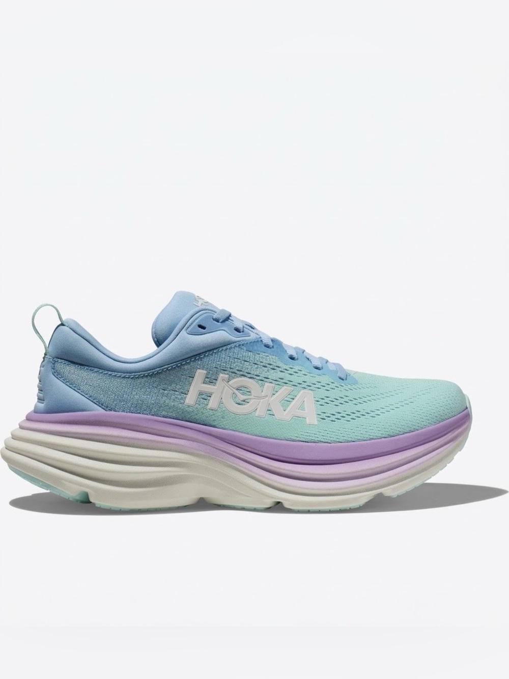 Hoka Bondi 8 Women's Running Shoes Blue Lavender Size 7B Cushion Road Sneakers
